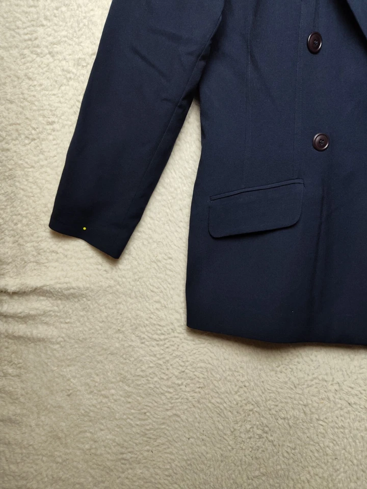 Norton McNaughton Women Jacket 8 Blue 100% Polyester Double Breasted Blazer - Image 4 of 4