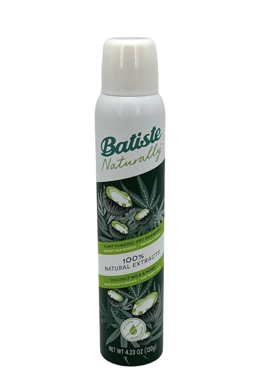 Batiste Naturally DRY SHAMPOO Coconut Milk & Hemp Natural Frizzy Hair 4