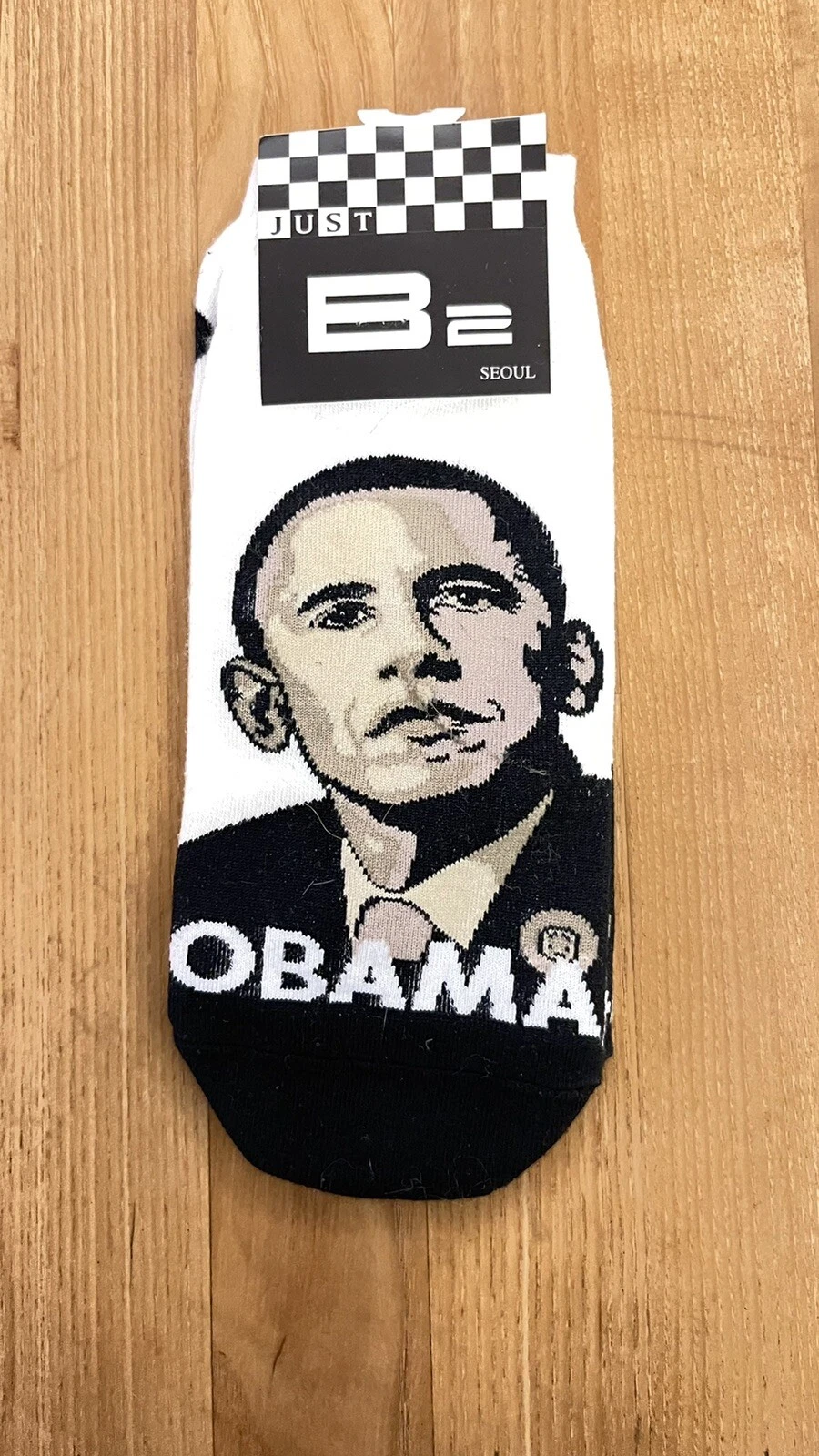 Barack Obama Rare Vintage Novelty Black & White Ankle Socks Fits Women’s 4-10