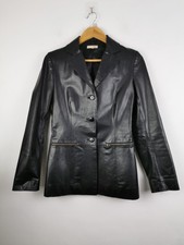 Kookai 36 Uk 8 Black Leather Jacket Lined Immaculate