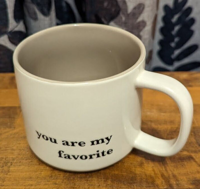 THRESHOLD STONEWARE MUG ''YOU ARE MY FAVORITE'' Ivory/Beige Black letters NEW