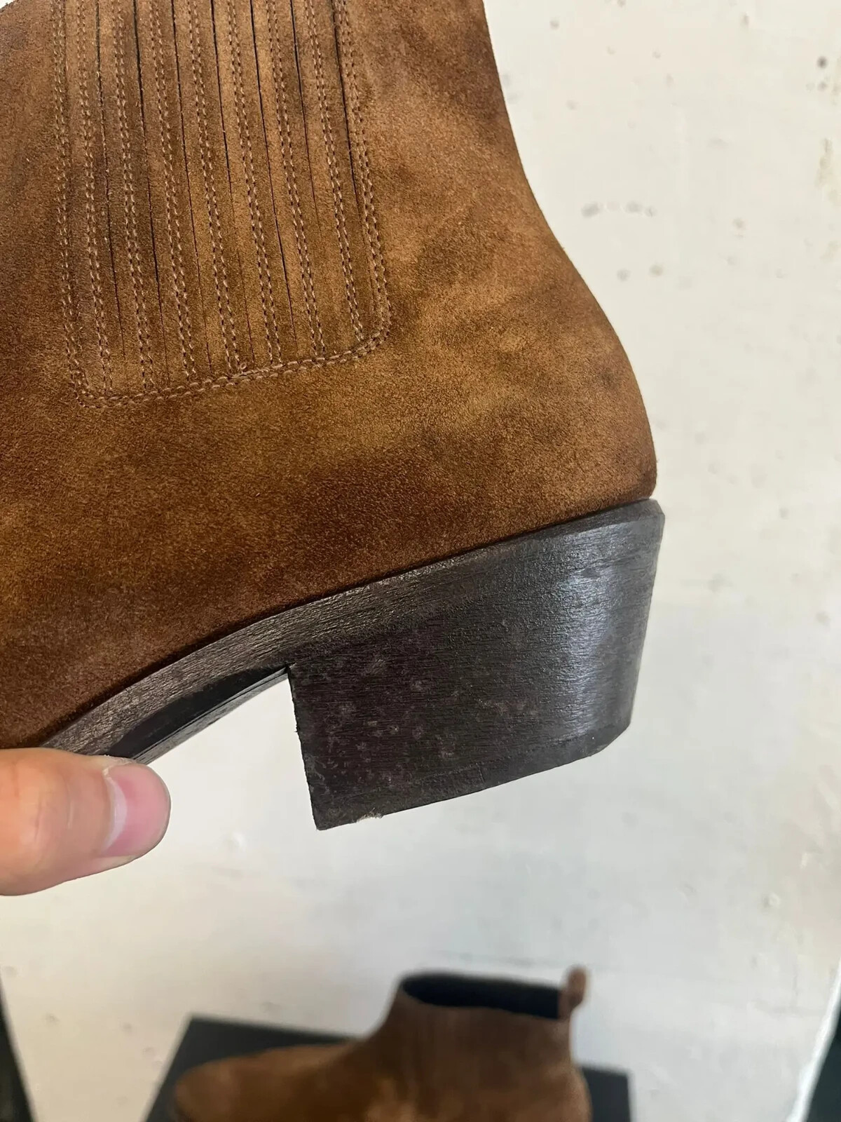 Stivali Chelsea Saint Laurent Paris Dakota 50 sporchi in marrone terra nuovi con etichette 44