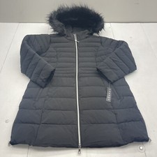 Nuage Black Removable Faux Fur Hood Stretch Puffer Coat Women’s 1x New