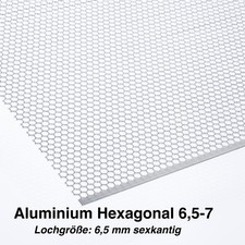Alu Lochblech Hexagonal (HV6,5-7)   500mm x Ihre Wunschlänge x 1,5mm  EU-VERSAND