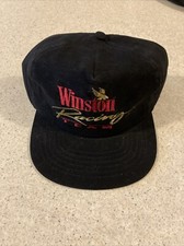 Vintage Winston Racing Team Hat Snapback NASCAR Black Cigarette Cap
