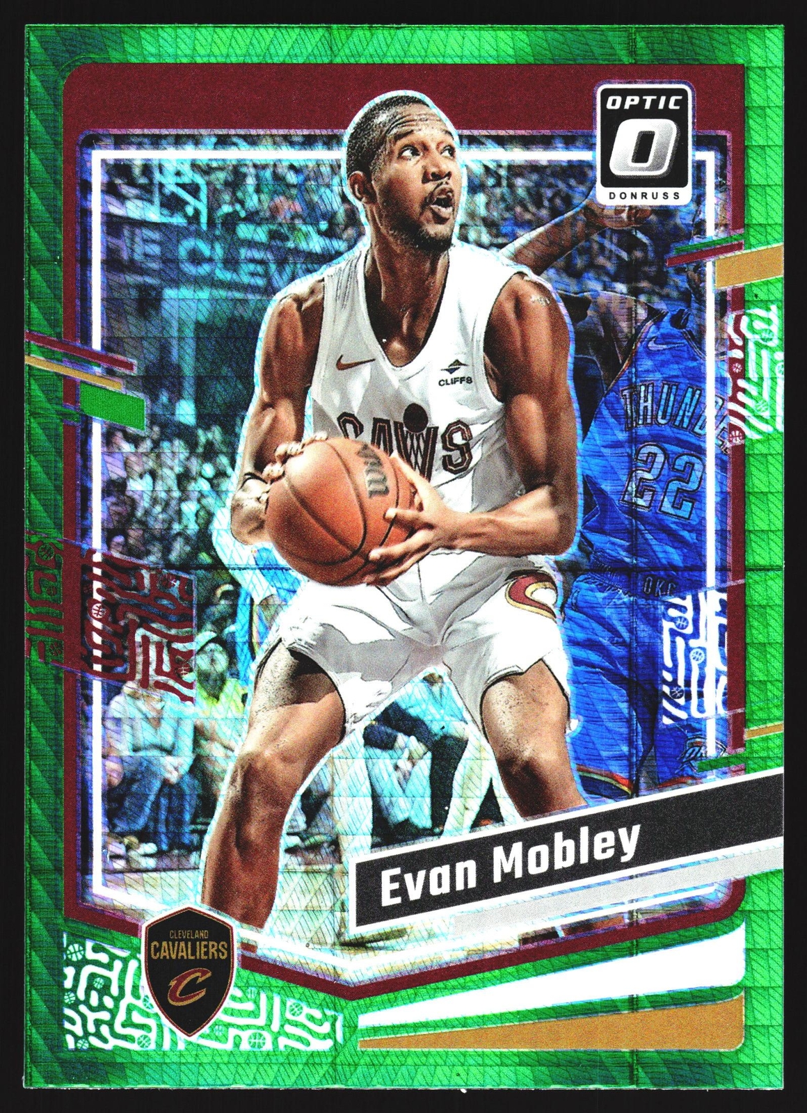 Evan Mobley 2023-24 Donruss Optic Green Hyper Prizm Cleveland Cavaliers No.45
