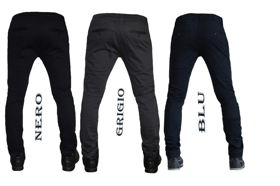 Pantaloni uomo slim fit chino elasticizzato america 42 44 46 48 50 52 54 56 702 - Immagine 4 di 4