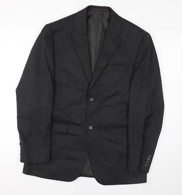 NEXT Herren Anzugjacke schwarz gestreift Polyestermischung Größe 40 Reg