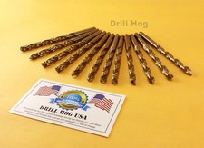 Drill Hog  9/32" Cobalt Drill Bits M42 9/32 Drill Bit 12 Pk Lifetime Warranty