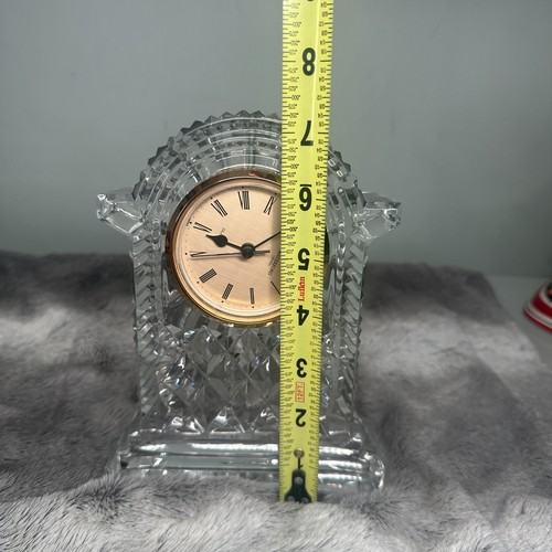 VINTAGE Waterford Crystal Large 7” Lismore Carriage Clock Desk Mantle - Picture 8 of 13