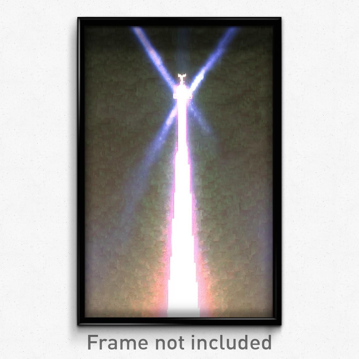 Pixel Art Poster Heavenly Shaft 8 Bit Psychedelic Trippy Video Game Wall Art