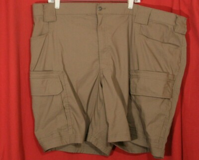 Duluth Trading Mens Flex Dry on the Fly Cargo Shorts 48 x9 Brown Wicking  Comfort