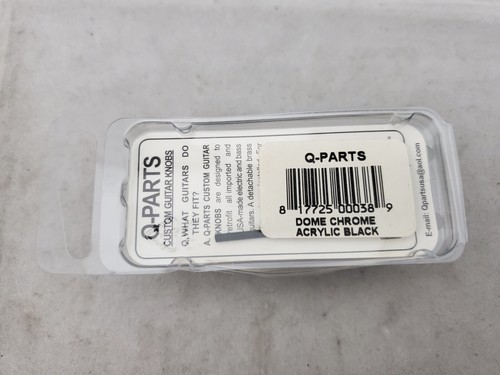 Q-Parts Guitar Knobs, Dome Chrome Acrylic Black, Ships Free - Picture 4 of 9
