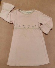 Girls Pink Velvet Dress w Silver Snowflakes Winter  Holiday Size 4T EUC