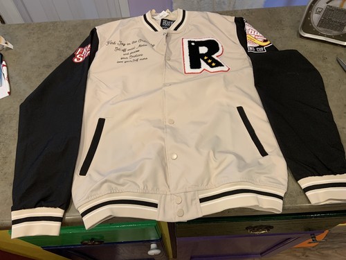 Seven Souls Varsity Style Windbreaker Jacket Sz M NWT Very Cool Graphics!