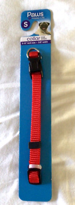 New Paws Happy Life 3/8'' Red Collar for Dogs-Size S- Small Fits 8-14'' Neck Size