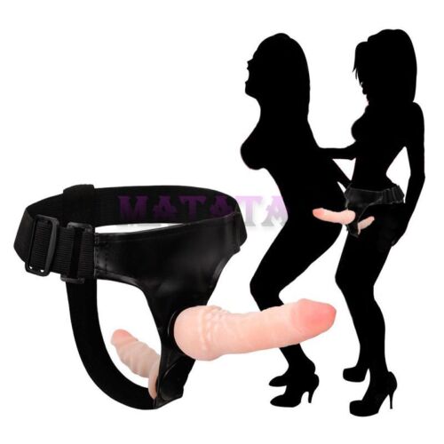 Strap-On-G-Spot-Double-Dildo-Clitoral-Anal-Stimulation-Dong-Lesbian-Sex-Toy-USA eBay