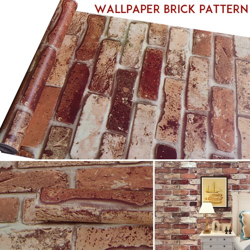 10M 3D Wallpaper Brick Pattern Selfadhesive Roll Stone Stickers Décor
