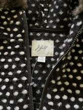 J jill 1/4 zip Hooded sweater S brown  white