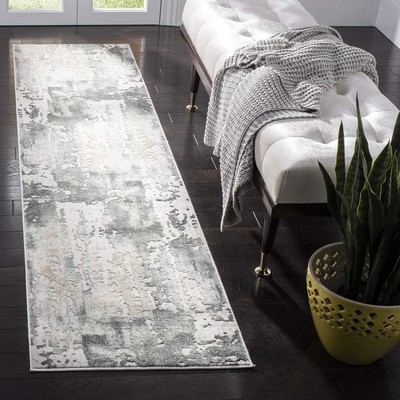 Vogue Collection Runner Rug - 2' x 10', Beige & , Modern Abstract Design, Non...