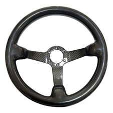 Hiwowsport 14" Real Carbon Fiber 3" Depth Racing Steering Wheel Black 6 Bolts