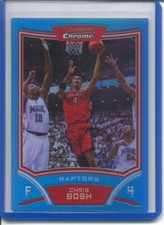 2008-09 BOWMAN CHROME BLUE REFRACTOR #4 - CHRIS BOSH #ED 02/99