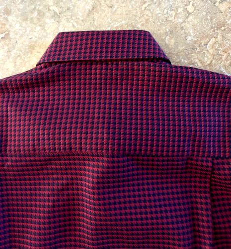 Luchiano Visconti Casual Shirt Men's S Red Houndstooth Long Sleeves $125 NWT - Picture 8 of 8