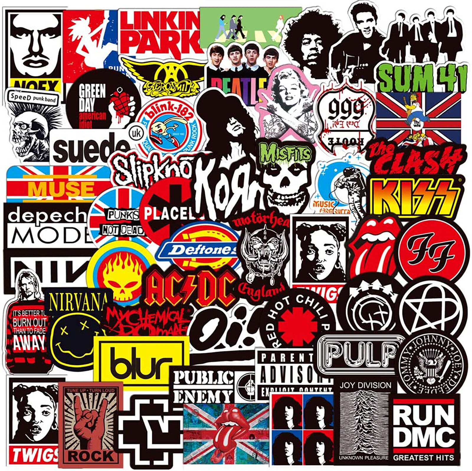 Punk Music Heavy Metal Bands Rock Stickers Band Laptop Phone Bumper Car Lot  Bike – Tacos Y Mas