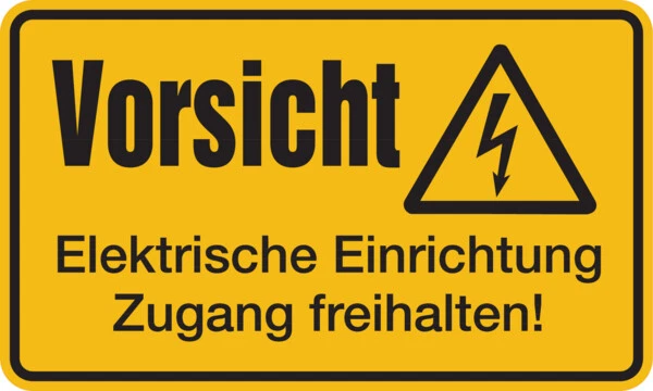 KÖNIG WERBEANLAGEN Warnschild Vorsicht Elektrische Einrichtung Zugang freihalten-150x90mm Aufkleber