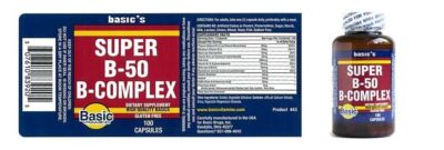 SM Basic's Super B50 Complex Cap -100ct (3 Pack)