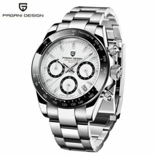 Top PAGANI DESIGN PD-1644 Men's Business Pilot Quartz Watch Stainless Steel Band