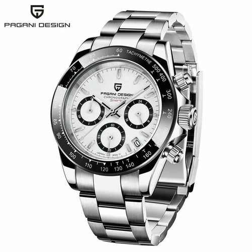 Top PAGANI DESIGN PD-1644 Men's Business Pilot Quartz Watch Stainless Steel Band