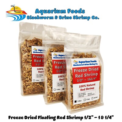 Red Shrimp--Freeze Dried 1/2'' to 1 &1/4'' for All Tropical Fish & Turtles