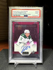 2020 O-Pee-Chee Platinum Jason Robertson Matte Pink Rookie Auto /99 PSA MINT 9