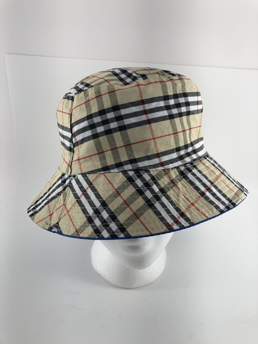 帽子 EX PLAID REVERSIBLE Reversible Orange To Plaid Bucket Hat, COMBINED SHIP $1 PER