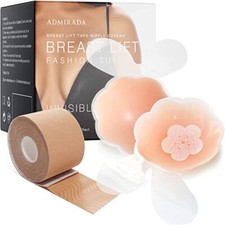 Boob Tape-Breast Lift Bobytape Silicone Reusable Nipple Covers Water Sweat-Proof