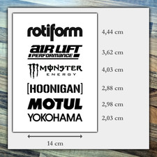 Motorsport Sponsoren Aufkleber Tuning Racing Sticker Set 4 x 14 cm