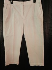 Women s White Chico's Cotton Blend Capri Pants 2 Classic Beach Resortwear