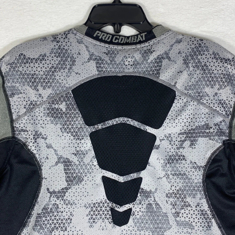 Camiseta ajustada Nike Pro Combat Dri Fit para hombre gris negra talla grande rendimiento Foto 3 de 4