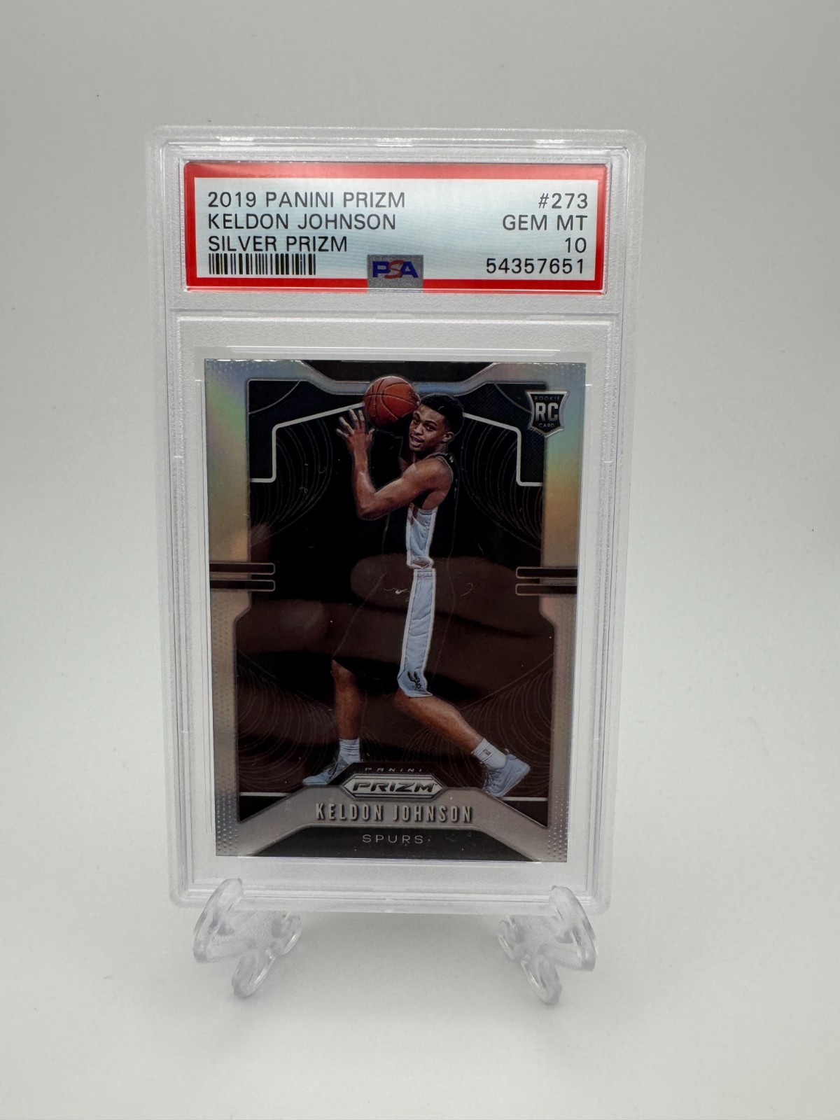 2019 Panini Prizm Keldon Johnson Silver Prizm RC #273 PSA 10 Spurs Rookie