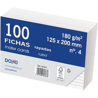 Karteikarten Liniert 100 StüCk 20X12,5Cm 180G Weiß Dohe BüRomaterial