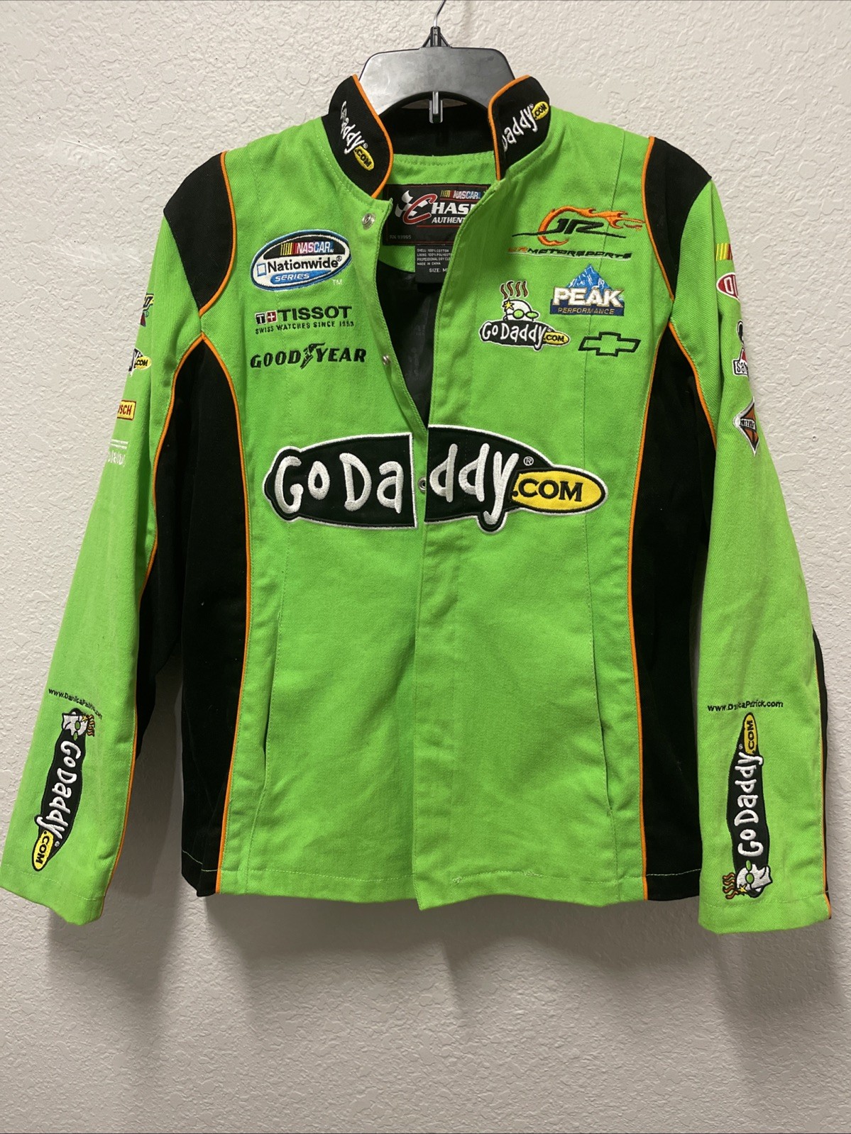 Danica Patrick Official Go Daddy Green NASCAR Racing Jacket Size MD