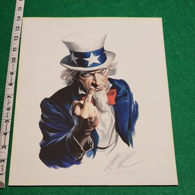 Alex Ross Uncle Sam Flipping the Bird Signed Limited Edition Print #188/500