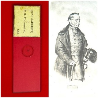 Antique Microphotograph Microscope Slide. Graf Radetsky . By Dancer. Scarce