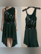 Revolution Dance Costume dress green sequin velvet RC16891 SA-Small adult