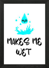 H2o Water Can Make Me Wet Framed Wall Art Poster Canvas Print Picture