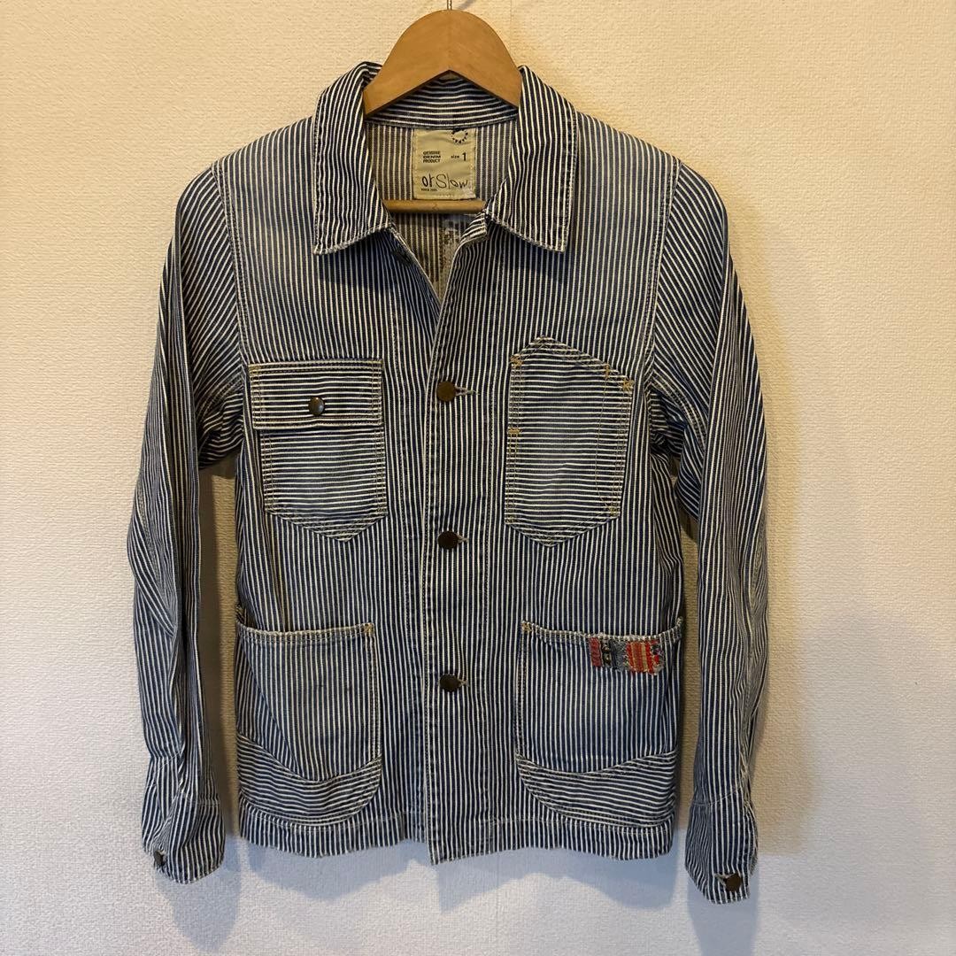 Orslow Jacket Hickory Striped Coverall Chore Coat Made in Japan