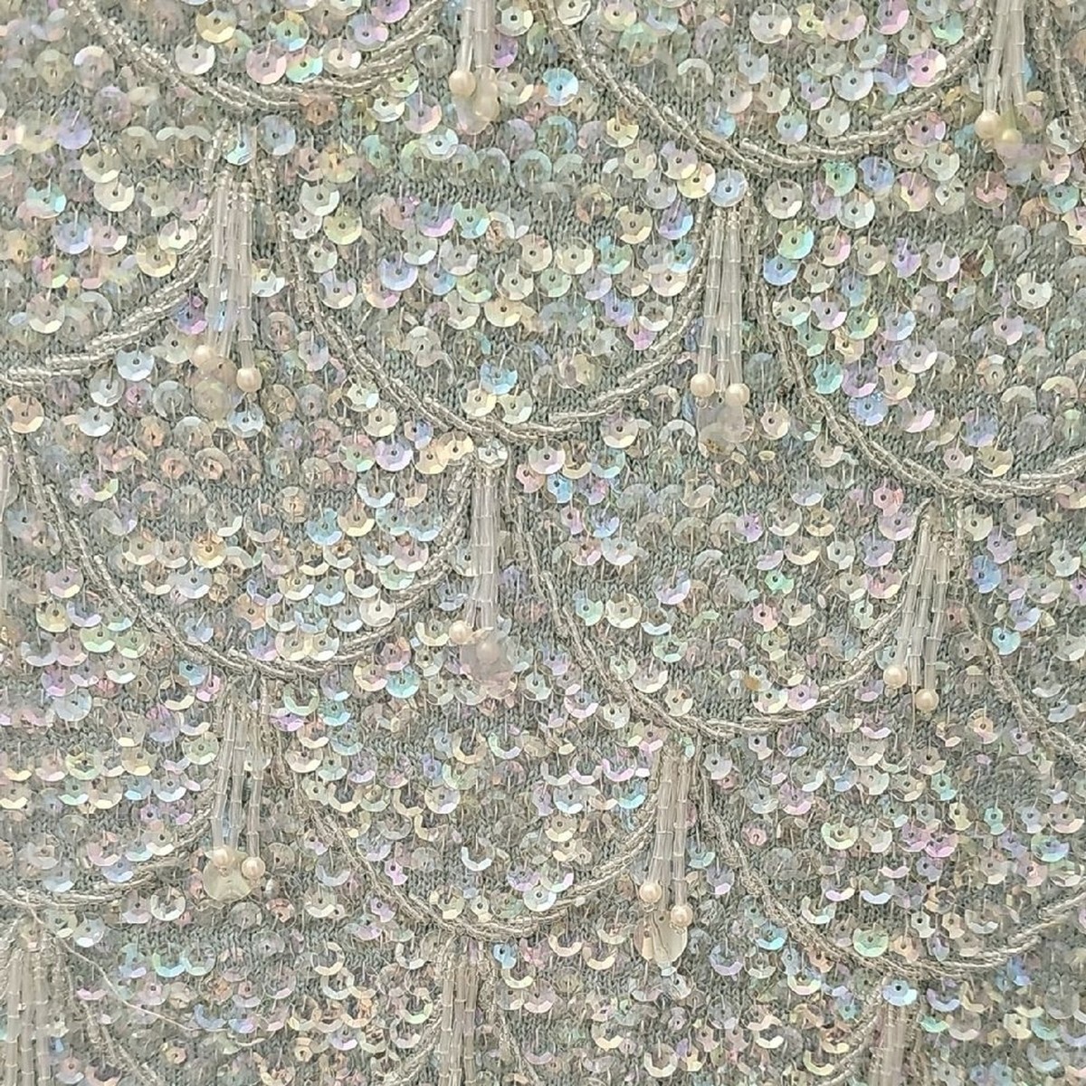 Unk Silver Sequin Embellished Women's Blouse View 2
