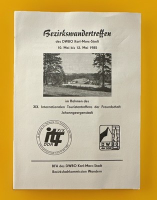Faltblatt Wandertreffen DWBO K.-M.-Stadt XIX. itF DDR Johanngeorgenstadt 1985
