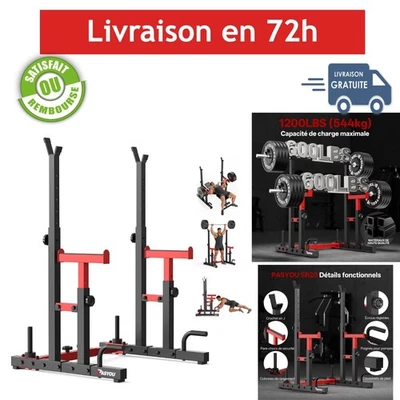 PASYOU Cages de Squat Multifonction Réglable 544,3 kg Fitness Musculation - Photo 1/4